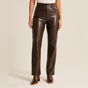 Abercrombie & Fitch 90’s straight leg ultra high rise vegan leather curve love